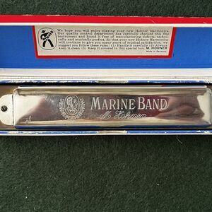 M Hohner Marine Band No 365 Harmonica Made In Germany 14 Hole Key Of C With Box